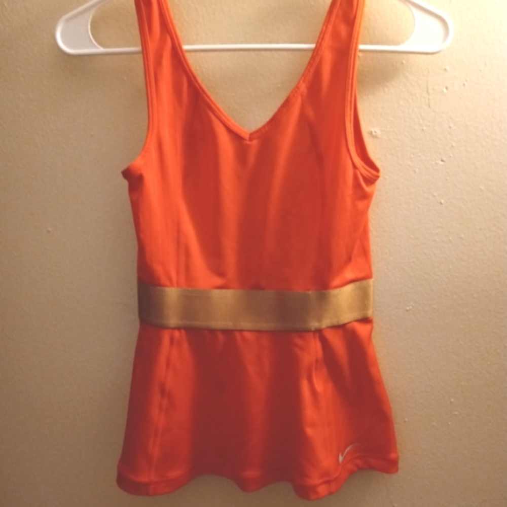 Nike Dri fit tank pink and gold striped womens XS